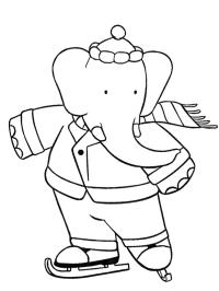 Babar com skates