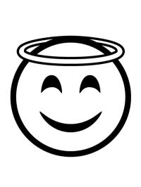 Rosto sorridente com auréola