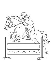 Cavalo e cavaleiro pulando uma cerca