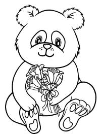 Panda com flores