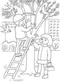 Pendurando casinha de passarinho