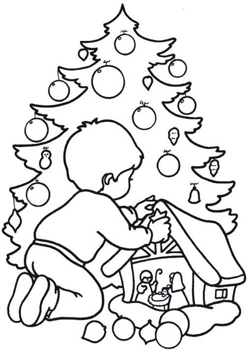 Desenhar uma Árvore de Natal para Colorir 