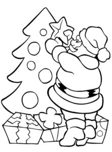 Desenhos de Papai Noel para colorir  Tree coloring page, Christmas tree  coloring page, Printable christmas coloring pages