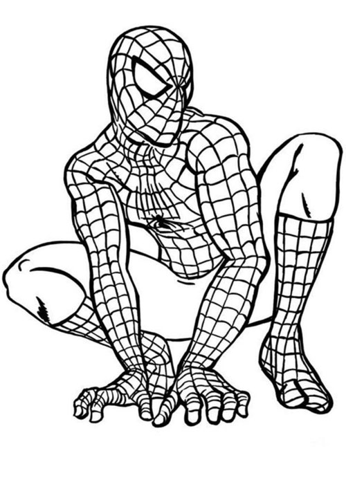 Desenho de Homem-Aranha forte para colorir